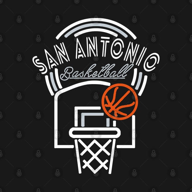 Neon San Antonio Basketball by MulletHappens