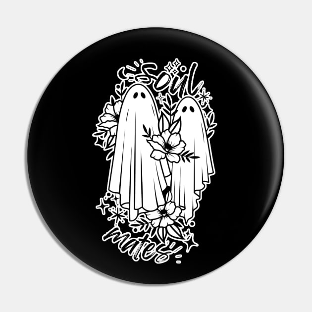 Ghostly Soul Mates Pin by Tiny Baker