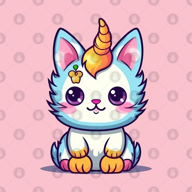 Baby cat unicorn by RosaliArt