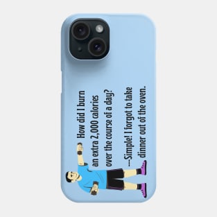 Skip the Gym Weightlifting Workout! Father's Secret to Burning Calories Without a Diet. (w/Cartoon Dad) (MD23Frd005c) Phone Case