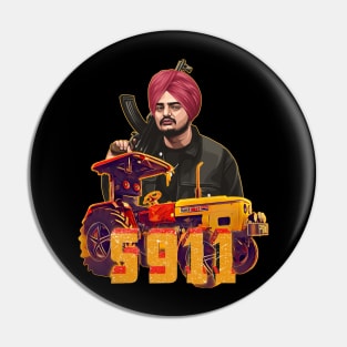 Sidhu Moose Wala and the 5911 Tractor T-shirt design Pin