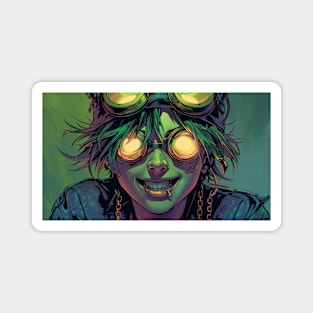 Psychedelic Steampunk Aviator in Glasses Magnet