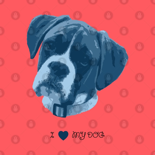 Dogs - Boxer blue by PrintablesPassions