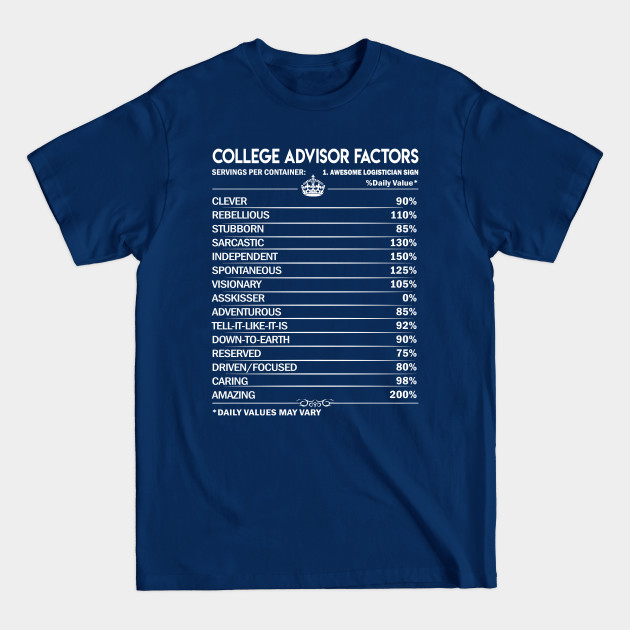 Discover College Advisor T Shirt - College Advisor Factors Daily Gift Item Tee - College Advisor - T-Shirt