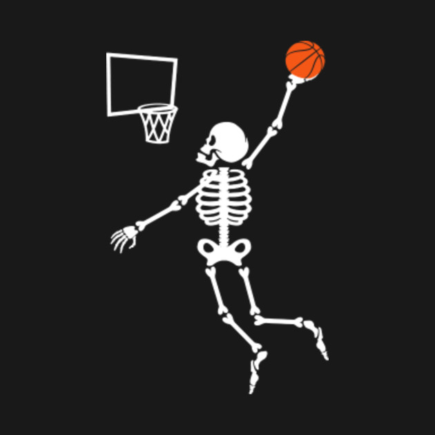 Basketball Dunking Skeleton Slam Dunk Halloween - Basketball Hlatee - T ...