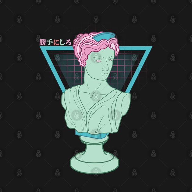 Japanese Vaporwave and synthwave bust by Johan13