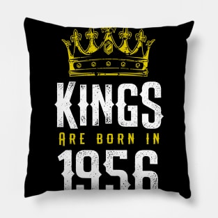 kings are born 1956 birthday quote crown king birthday party gift Pillow