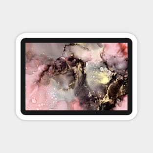 Blush, gold and black abstract asrt Magnet