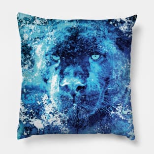 Puzzled Panther Feeling Blue Pillow