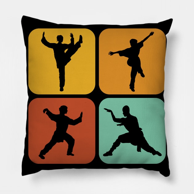 Retro Wushu I Martial Arts I Yin Yang I Qigong I Wushu Pillow by Shirtjaeger