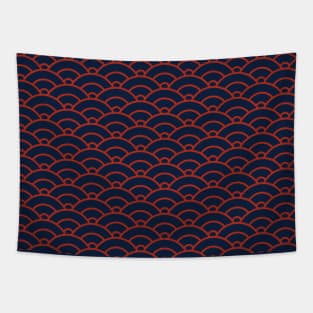 Red waves - japanese traditional Seigaiha Pattern Tapestry