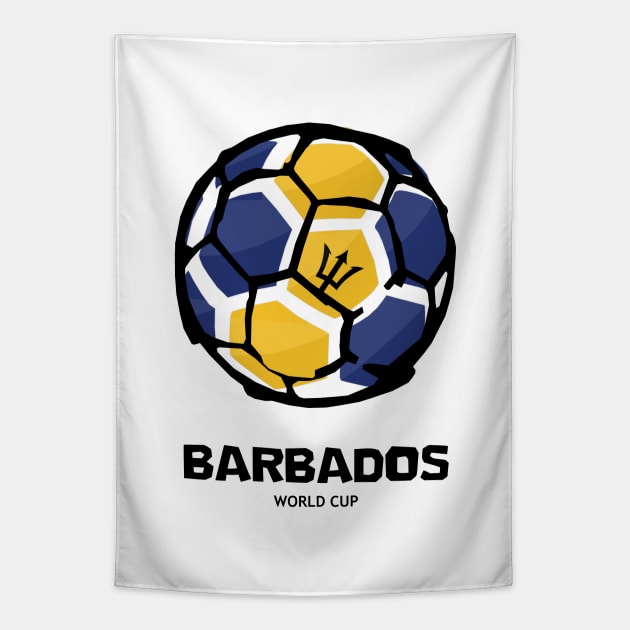 Barbados Football Country Flag Tapestry by KewaleeTee