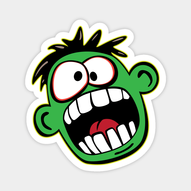 Funny Face Cartoon Magnet by hobrath