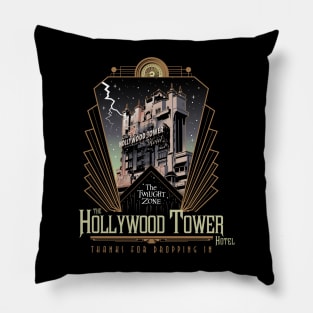 Twilight Zone Tower of Terror Hollywood Tower Hotel (Front Side) Shirt Design Pillow