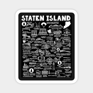 Staten Island Map Art Magnet