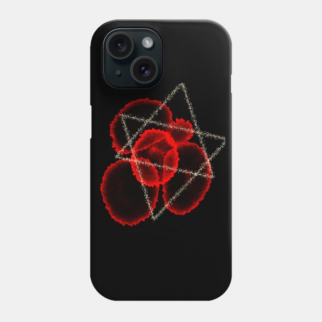 Red Splotches and Triangles Phone Case by jois designs