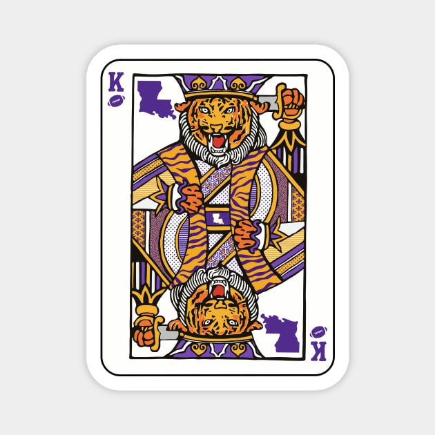 Louisiana Tiger King Playing Card // Awesome King Tiger Purple and Gold Magnet by SLAG_Creative