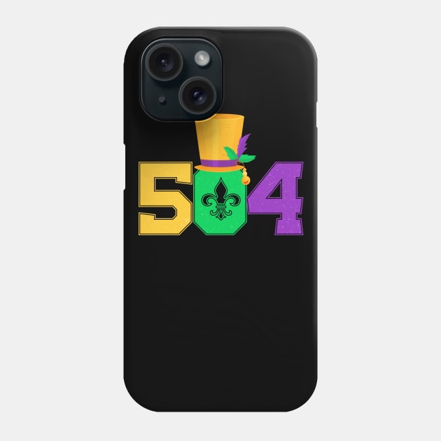 Mardi Gras 504 Nola New Orleans Louisiana LA Gift Phone Case by BadDesignCo