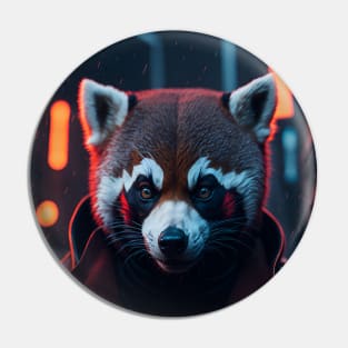 Red Panda Rain Rebel Pin