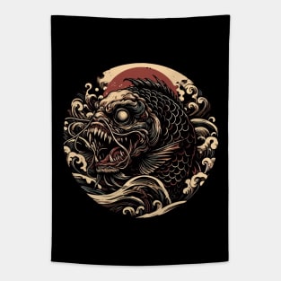 Japanese brown horror fish Tapestry