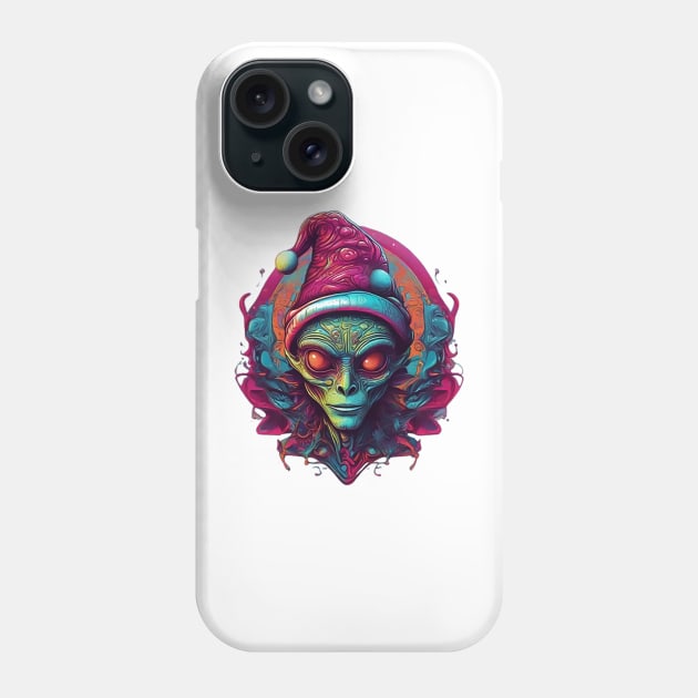 Alien Santa Phone Case by likbatonboot