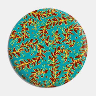 Lacy Leaves Turquoise Palette Pin