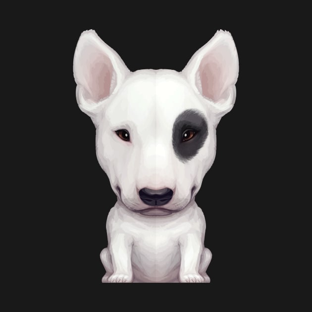 White English Bull Terrier with Black Eye Patch by stonemask