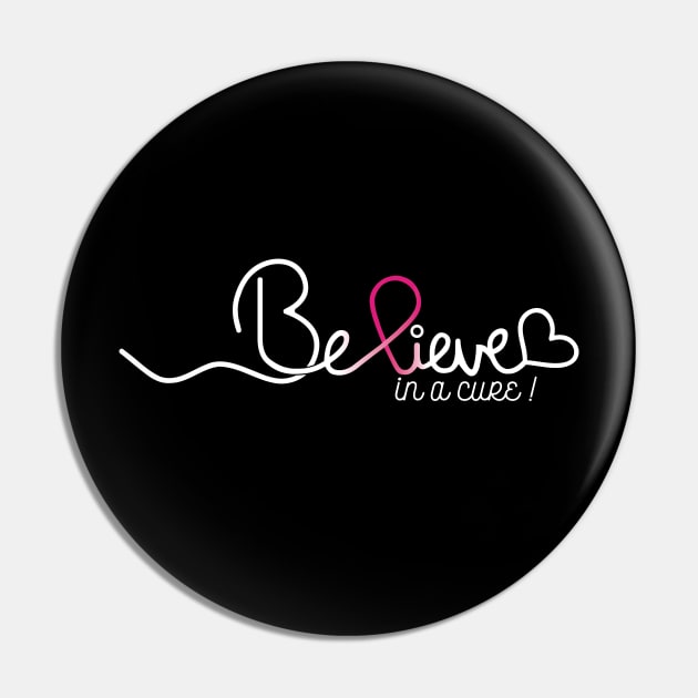 Believe- Breast Cancer Gifts Breast Cancer Awareness Pin by AwarenessClub