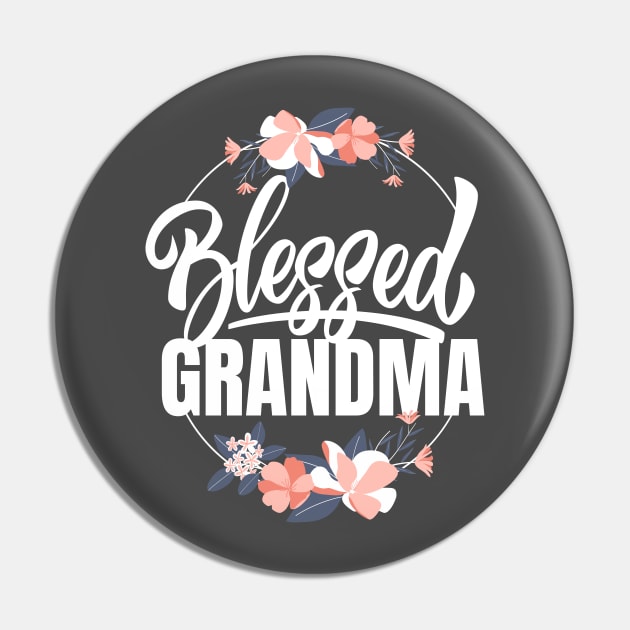 Blessed Grandma Flowers Women Mothers Day Grammy Pin by DetourShirts