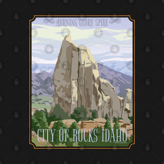 City of Rocks Idaho Travel Poster by Sue Cervenka