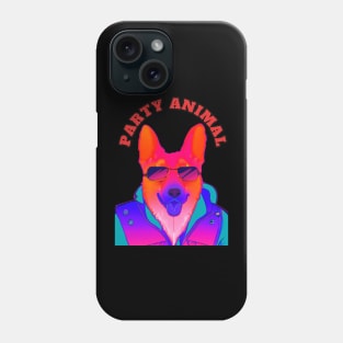 Party Animal Police K9 Dog Synthwave Retro Phone Case