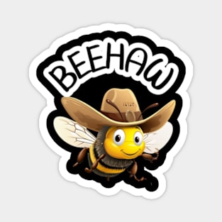 Beehaw Cute Western Kawaii Cowgirl Bumblebee Magnet