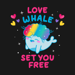Cute Rainbow Pride Whale Pun Design T-Shirt