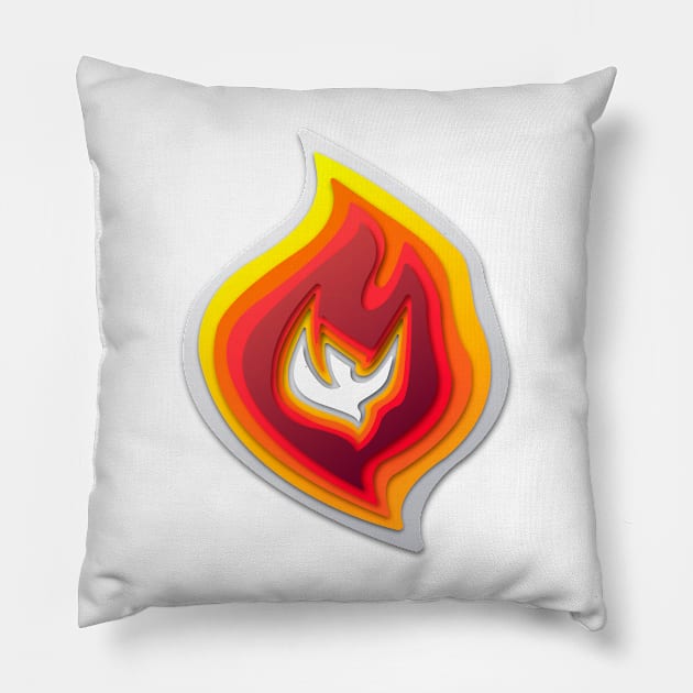 Holy Spirit religious symbol in paper cut style Pillow by bernardojbp