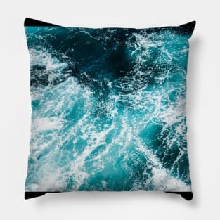 Blue Ocean Summer Beach Waves Pillow
