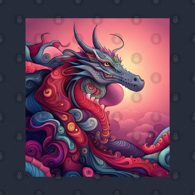 Psychedelic Dragon by RoxanneG