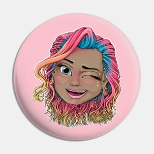 Reva Prisma winking face emoji Pin