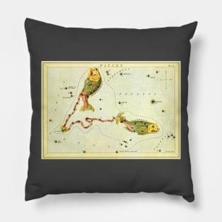 Pisces the Fish, from Urania's Mirror, Vintage Signs of the Zodiac Pillow