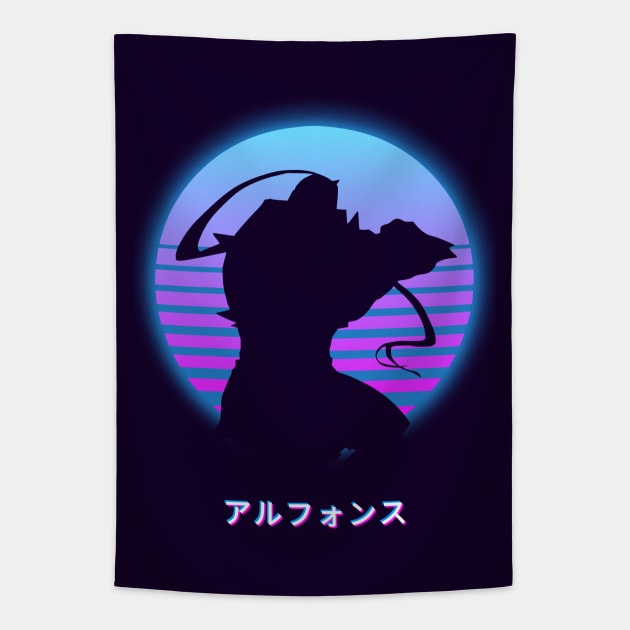 Alphonse Elric - Retro 80s Tapestry by The Artz