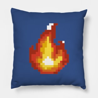 Pixel art - Flame blue version Pillow