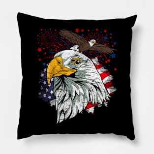 USA Patriotic American 4th Of July American Bald Eagle Pillow