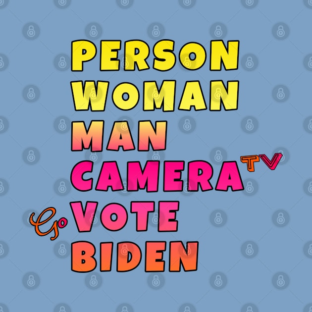 person woman man camera tv go vote biden by Kishu