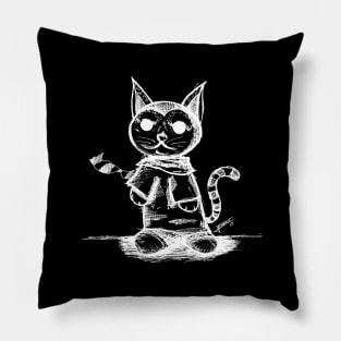 gentleman cat in ecopop wallpaper Pillow