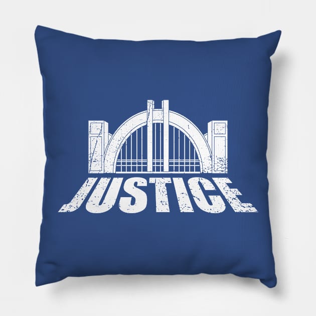 Justice Place Pillow by nickbeta