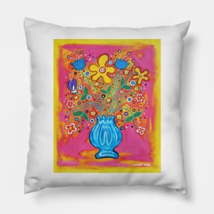 'Flowers in a Blue Vase' Pillow