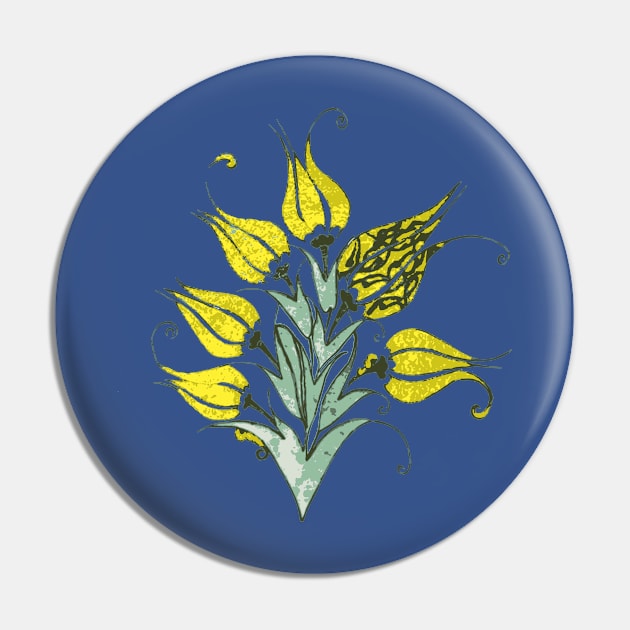 Yellow Tulips In Artistic Ottoman Turkish Style Pin by taiche