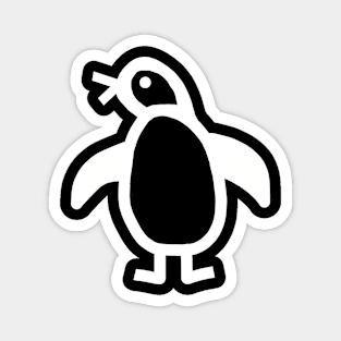 Cute Animals Minimal Penguin White Line Graphic Magnet