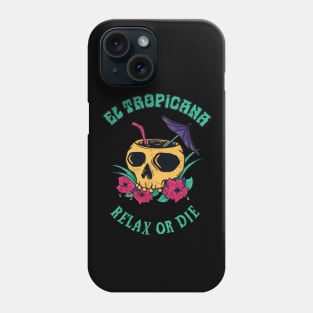 El Tropicana Tropical Skull Cocktail Phone Case