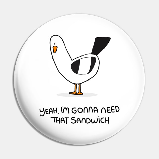 Grumpy Seagull Pin by grumpyanimals