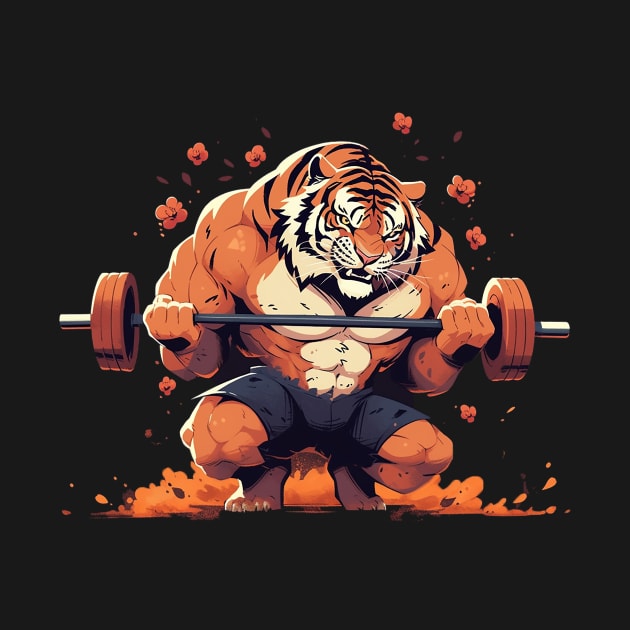 tiger lifting weight by piratesnow